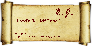 Missák József névjegykártya